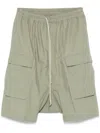 Rick Owens Light Green Cargo Bermuda Shorts In Light Green