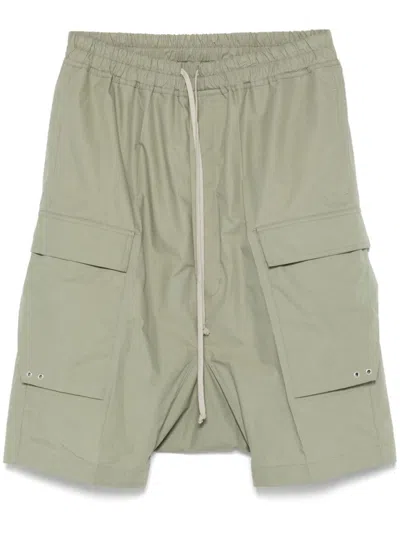 Rick Owens Light Green Cargo Bermuda Shorts