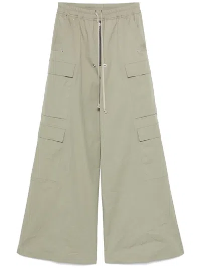 RICK OWENS LIGHT GREEN CARGO TROUSERS