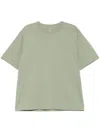 Rick Owens Celadon Cotton T-shirt With Elongated Hem In Green