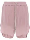Rick Owens Drawstring Jersey Shorts In Light Pink
