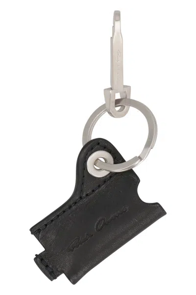 Rick Owens Lighter Case Keychain In Black