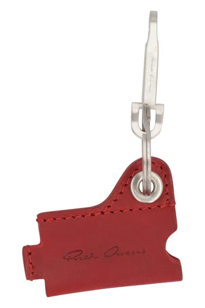 Rick Owens Lighter Case Keychain In Red