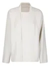 Rick Owens Lightweight Camel Hair Jacket With Squared Collar In White
