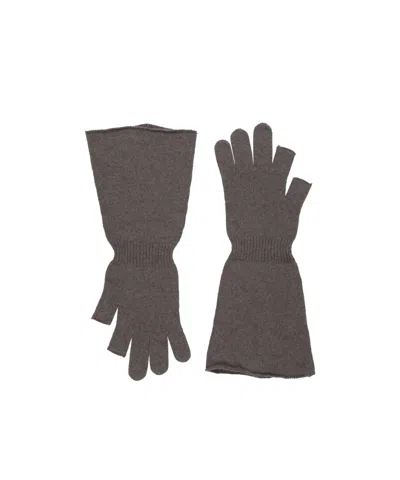 Rick Owens Lightweight Knitted Gloves In Gray
