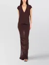 Rick Owens Lightweight Relaxed Fit Cap Sleeve Top In Brown