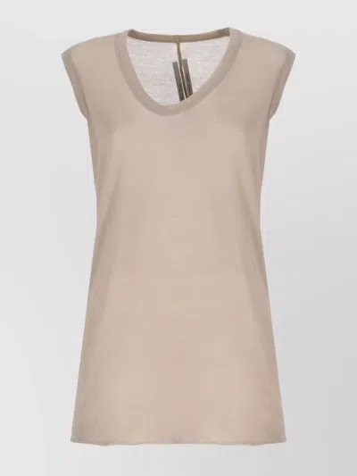 RICK OWENS LIGHTWEIGHT SLEEVELESS V-NECK TOP