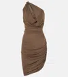 Rick Owens Lilies Aaliyah Draped Midi Dress In Brown