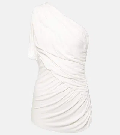 Rick Owens Lilies Amira Draped Jersey Top In White