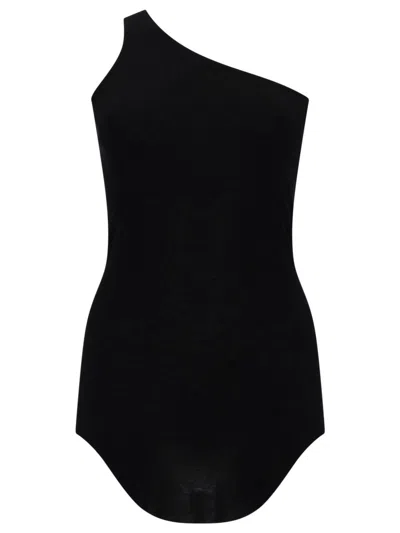 Rick Owens Lilies Asymmetrical One-shoulder Bodysuit In Black