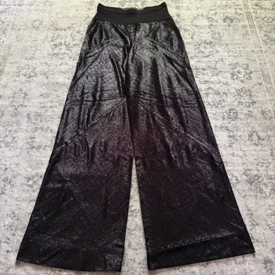 Pre-owned Rick Owens Lilies Bias Spiral Cut Glittery Flared Pants In Black
