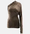 Rick Owens Lilies Diana One-shoulder Velvet Top In Green