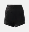 RICK OWENS LILIES DIRT VELVET JERSEY SHORTS