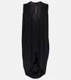 Rick Owens Lilies Draped Jersey Top In Black