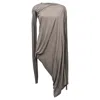 Rick Owens Lilies Draped Midi Dress In Grey Viscose In Brown