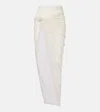 Rick Owens Twist Edfu Asymmetric Draped Jersey Maxi Skirt In Dove 
