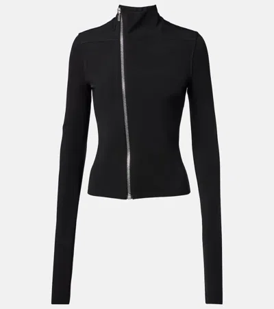 Rick Owens Women's Black Gary High-neck Leather And Cotton-blend Jacket