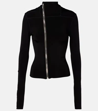 Rick Owens Gary Stretch Wool Zipped Jackett In Black