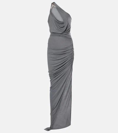 Rick Owens Lilies Hydra Draped Gown In Grey