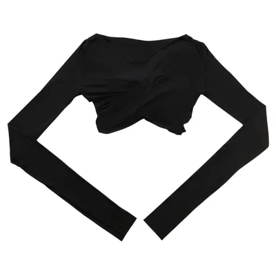 Pre-owned Rick Owens Lilies Jade Long-sleeve Crop T-shirt 'black' | Women's Size 38