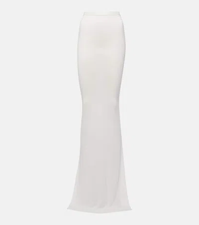 Rick Owens Lilies Jersey Maxi Skirt In White