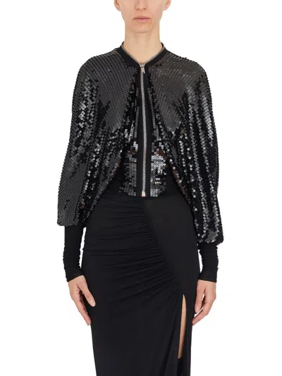 Rick Owens Lilies Klaus Sequinned Cropped Jacket In Black