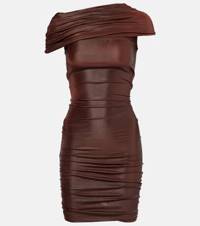 Rick Owens Lilies Lola Minidress In Rust