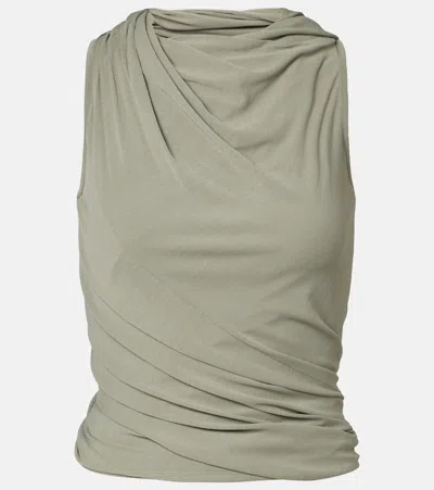 Rick Owens Lilies Luna Draped Jersey Top In Gray