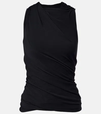 Rick Owens Lilies Luna Draped Top In Black