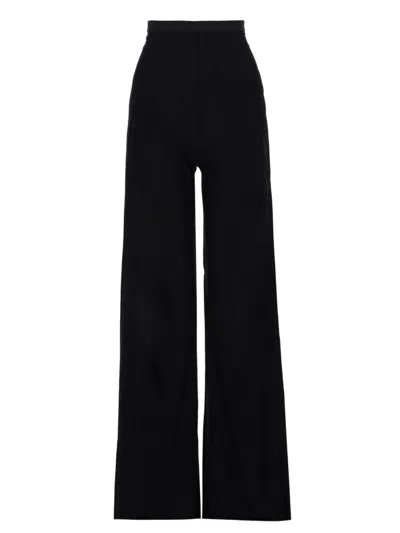 Rick Owens Lilies Bias-cut Wide-leg Viscose Trousers In Black