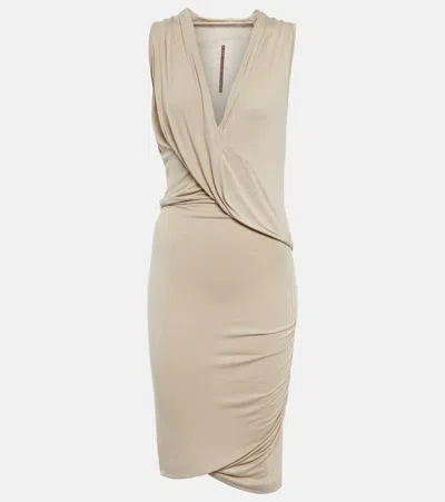 Rick Owens Lilies Ruched Minidress In Dark Pearl