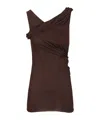 Rick Owens Lilies Sahara Ruched Top In Brown