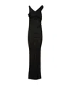 Rick Owens Lilies Sahara V-neck Gown Dress In Black