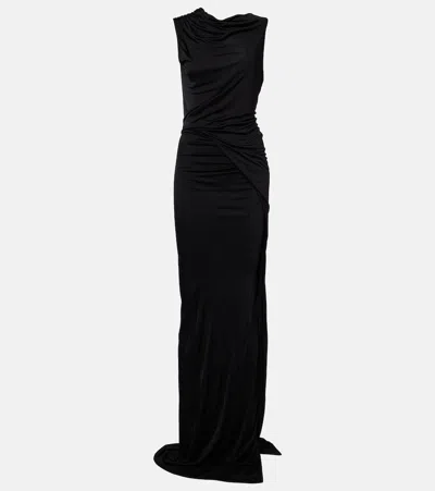 Rick Owens Lilies Shailee Ruched Gown In Black