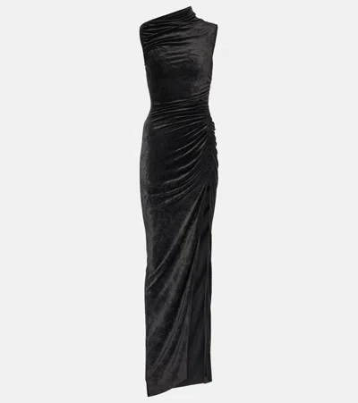 RICK OWENS LILIES SVITA RUCHED VELVET JERSEY GOWN