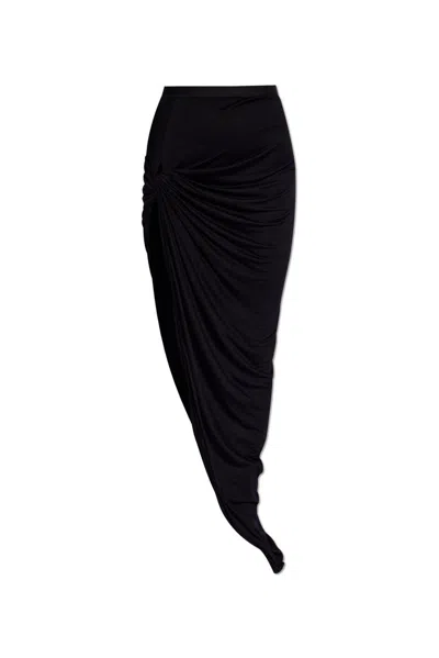 Rick Owens Lilies Twist Edfu Skirt In Black