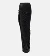 Rick Owens Lilies Twist Edfu Velvet Maxi Skirt In Black