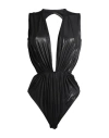 Rick Owens Plunge Ruched Body In Black