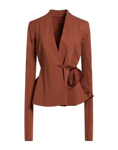 Rick Owens Lilies Woman Jacket Tan Size 10 Viscose, Polyamide, Elastane In Brown