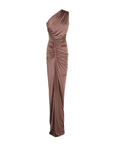 Rick Owens Lilies Woman Maxi Dress Antique Rose Size 4 Viscose In Brown