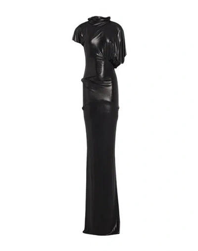 Rick Owens Lilies Woman Maxi Dress Black Size 4 Viscose, Elastane