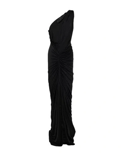Rick Owens Lilies Woman Maxi Dress Black Size 6 Viscose In Animal Print