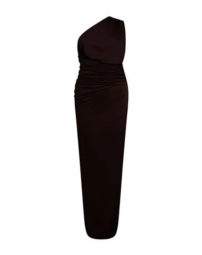 Rick Owens Lilies Woman Maxi Dress Dark Brown Size 4 Viscose In Black