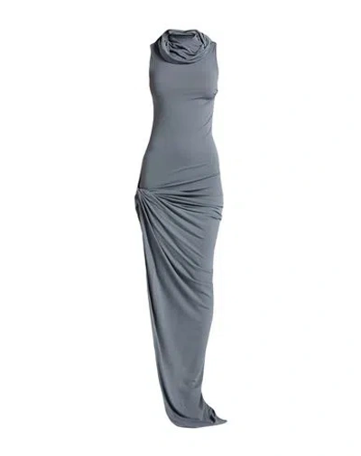 Rick Owens Lilies Woman Maxi Dress Grey Size 4 Viscose, Polyamide, Elastane In Gray