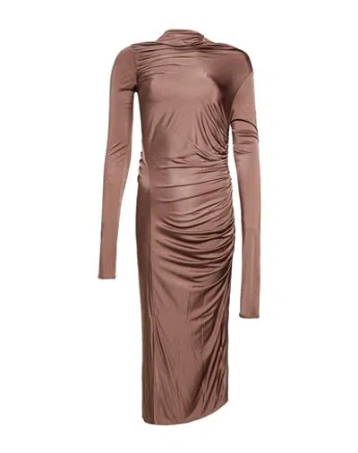 Rick Owens Lilies Woman Maxi Dress Mauve Size 2 Viscose In Brown