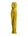 Rick Owens Lilies Woman Maxi Dress Mustard Size 4 Viscose, Polyamide, Elastane In Green