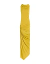 Rick Owens Lilies Woman Maxi Dress Mustard Size 4 Viscose, Polyamide, Elastane In Yellow