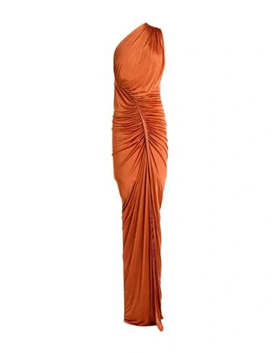 Rick Owens Lilies Woman Maxi Dress Rust Size 2 Viscose In Orange