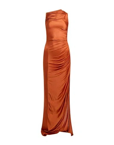 Rick Owens Lilies Woman Maxi Dress Rust Size 4 Viscose In Orange