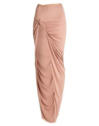 Rick Owens Lilies Woman Maxi Skirt Antique Rose Size 4 Viscose In Pink